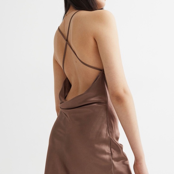 H&M Dresses & Skirts - H&M brown satin mini dress